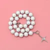 Naszyjniki wiszące 2023 Naturalny Naszyjnik Perły Czołowy Krzyż Wysoka jakość 0,55 cala okrągłe białe prezenty dla kobiet