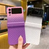 Rainbow Multicolor Gradient Matte PC Phone Case for Samsung Galaxy Z Flip 4 Flip3 5G Candy Hinge Folding Shell Cover