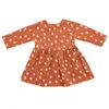 Flickans klänningar Autumn Winter Fashion Number Printed Corduroy Dresses Cute Baby Girls Warm Long Sleeve Princess Dress 230320