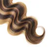 Yirubeauty Double Wefts Peruvian Human Hair 4 Bundles With 4X4 Lace Closure P4 27 Body Wave 10-30inch 5 PCS