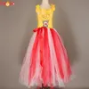 Girl S Dresses Circus Popcorn Carnival Birthday Party Wedding Flower paljett Bollklänning Kostym Kids Pop Corn Food Tulle 230317