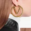 Hoop Huggie Luxo Brincos de ouro grandes para mulheres 4cm Garotas Orrous Girls Ear Studs Setente Jóias Brincho