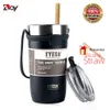زجاجات المياه Tyeso Thermos Thermal Cup for Beer Beer Beer Coffee Mug Tumbler Stainless Steel مع مشروب سفر معزول القش 230320