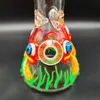 35 cm 14 cali poręczny bong szklany bong rura wodna 3D Czerwony Monster Monster 9 mm czerwony smurf szklany bongs grube zlewki palenie bąbelku platforma dab