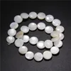 Perles autres 6mm blanc nacre naturelle coquille plate pièce ronde pour la fabrication de bijoux accessoires de collier à faire soi-même 15"