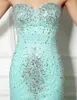 Vestidos de festa 2023 Longo Prom Bling Beads Vestido de noiva Mint Maid Honor