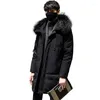 Men's Down 2023 Winter Coats Male Han Edition Thickening Heavy Hair Get White Duck Long Jacket Windproof Coat