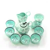 Cups Saucers 9 Pcs Porcelain Tea Set Cup Heat Insulated Chinese Ceramic Teapot With Filter Celadon Luxury Teaset Saucer Sets B009