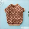 Собачья одежда Esigner Sweater Роскошная вязаная домашняя одежда осень зима теплое палочко