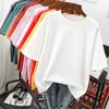 T-shirt damski EBAIHUI PLUS SIO THIRT 100% bawełniany L-6xl Tshirt krótkie rękawy Kobiety