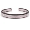 Bracelet Anil Arjanda River Protection Bracelets Micro Pave Blanc CZ Plaqué Or 24K Manchette Ouverte Pulseira Feminina