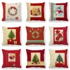 Pillow 45x45cm Christmas Decoration Cover Santa Claus Sofa Holiday Pillowcase Linen Pillows