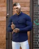 Casual shirts voor heren herfst mode met lange mouwen shirt heren super slanke fit mannelijke casual sociaal zakelijk shirt shirt merk mannen fitness sportkleding 230320