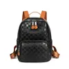 ladies shoulder bag 4 colors simple and versatile solid color leather handbag college style vertical large-capacity fashion backpacks leisure plaid backpack