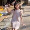 女の子のドレス小児10代の女の子のドレス夏の西部スタイルピンクのビッグガールズプリンセスドレス3〜15歳の子供服230320