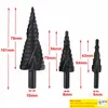 Jeu de forets HSS Cobalt Step Drill Bit Azote Acier à grande vitesse Spirale Triangle Shank Hole Cutter