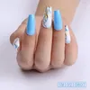 False Nails 24PCS Abstract Figures Nail Patch Sweet Style Glue Type Removable Long Paragraph Manicure Save Time SUB Sale