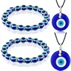 30 mm färgad glasyr onda ögon halsband mode turkiska lyckliga blå ögonarmband för vän smycken gåva