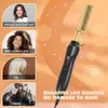 Hair Straighteners Leeons Black Comb Hair Straightener Flat Iron Electric Heating Comb Wet And Dry Hair Curler Straight Styler Curling Iron 230317