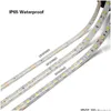 Paski LED Super jasne 5M 5630 5050 3528 SMD 60LED M Strip Light Waterproof Flexible 300LD Cool Pure White White Red Blue Green 12 Dhghp