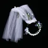 ブライダルベール1pc結婚式のベールと花輪繊細な白いヘアバンド女性の女性のための花柄の頭飾り