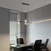 Pendant Lamps Luxury Living Room Lights Modern Minimalist Dining Bar Table Chandelier Nordic Long Strip Creative Design Sense