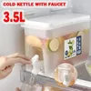Storage Bottles 3.5L Kettle With Faucet Large Capacity Cold Lemonade Bottle Refrigerator Cool Bucket Ice Water Juice Teapot