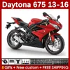 Motorfietsbeurs voor Daytona 675 675R 2013-2016 Bodywork 166No.0 Daytona675 13 14 15 16 Body Daytona 675 R 2013 2014 2015 2015 2015 2015 OEM Moto Fairing Kit Glossy Rood