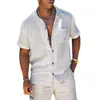 Tute da uomo Estate Uomo Camicie hawaiane Set Casual Tinta unita Camicia a maniche corte Pantaloncini da spiaggia Moda Uomo Abiti 2 pezzi Ropa Hombre 230317