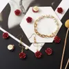 Charms 1Box 3D Rose Flower Rack Placage Alliage Pendentifs Liens Connecteurs pour la Saint Valentin Bracelet Collier Fabrication de Bijoux 230320