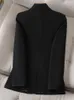 Trajes de mujer Blazers Primavera Otoño Marrón Negro Blazer Mujer Manga larga Un solo pecho Oficina Damas Chaqueta Ropa de trabajo de negocios Abrigo formal 230320