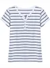 T-shirt Femme Gkfnmt T-shirt Femme 5XL Vêtements pour femmes Été Blanc T-shirts à rayures Bouton Col V Manches courtes Femme Femmes 230320