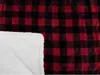 Blankets Plaid Sherpa Blanket Throw Red Black Checkered Flannel Fleece Blanket for Couch Bed Fluffy Warm Soft Christmas Plush Microfiber 230320