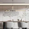 Lampadari Nordic Light Luxury Strip Ristorante LED Lampadario Designer Moderno Minimalista Ufficio Reception Sala da pranzo Bar Lampada