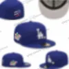 2023 Hommes Royal Blue Flowers Flat Peak Casquettes entièrement fermées Wrold Heart Baseball Sports Toutes les équipes Chapeaux ajustés en 7- Taille 8 Love Hustle VIP-06