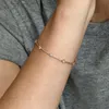 Rose Gold CZ Diamond Pave Bars Pandora için Bilezik 925 Ayar Gümüş Düğün tasarımcısı Takı Kadınlar Için Kız Arkadaşı Hediye Orijinal Kutusu ile El Zinciri Bilezikler