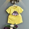 Completi di abbigliamento Toddler Bambini Neonate T-shirt floreale Pantaloncini corti Estate 2 pezzi Vestiti per bambina Moda Casual Bambini s 230317