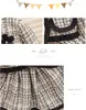 Clothing Sets Fashion Kids Girls 2pcs Clothes Set Children Coat Outwear Skirts Vintage Tweed Outfits for 1 8ys 2023 Plaid Student Suit 230317