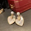 Baumeln Ohrringe Mode Doppelseitige Große Kleine Perle Für Frauen Koreanische Elegante Schmuck Vintage Shell Herz Charme Quaste Drop