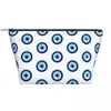 Sacs À Cosmétiques Personnalisé Charme Arbre Or Sur Bleu Foncé Sac De Voyage Nazar Evil Eye Toilette Maquillage Organisateur Dame Beauté Stockage Dopp Kit