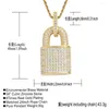 Pendant Necklaces Iced Out Bling Silver Color LOCK LOVE Necklace Mirco Pave Prong Setting Men Women Fashion Hip Hop Jewelry BP159