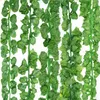 Fleurs décoratives 48 pcs Accueil Décoration Murale Soie Artificielle En Plastique Ivy Vigne Suspendus Guirlandes De Plantes Fournitures D'artisanat Pour Le Festival De Mariage De Noël