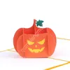 10pcs Handmade Kirigami Origami Halloween Pumpkin 3D Greeting Cards Invitation card For Christmas Wedding Birthday Party Gift