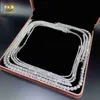 Designer Moissanite Diamond Halsband för kvinnors kubanska kedja lyxfabrikspris full tennismensarmband passtestare 925 Sterling silver länk smycken NBT7