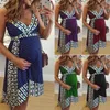 Zwangerschapsjurken Zwangere vrouw jurk sexy mouwloze zomer zomerdress vestidos losse kleding print vneck hoge taille rok 230320