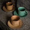 Fincan tabakları kupa kamp kahve fincanı seti espresso latte yeniden kullanılabilir içecek çay vintage soğuk porselen gobelable drinkware