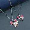 Pendentif Colliers Mignon Dessin Animé Axolotl Coeur Strass Collier Femmes Ruban Noir Animal Charmes Bijoux Amoureux Cadeau