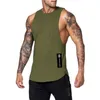 Camisetas sin mangas para hombres Entrenamiento de algodón Gimnasio Camiseta sin mangas para hombre Scle Sin mangas Ropa deportiva Camisa Stringer Moda Cloing Culturismo Singlets Fitness V Z0320