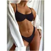 Kvinnors badkläder Push Up Bathing Suit Women 2023 Bikini Set Swimsuit Sexig String 2 Peice