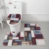 Carpets Simplicity Toilet Seat Cushion Modern Geometric Bathroom Mat U-Shaped Floor Three-piece Solid Color Door Bath Set